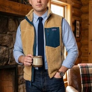 Patagonia Yellow/Green Retro-X Deep Pile Gorpcore Finance Teddy Sherpa Vest XS